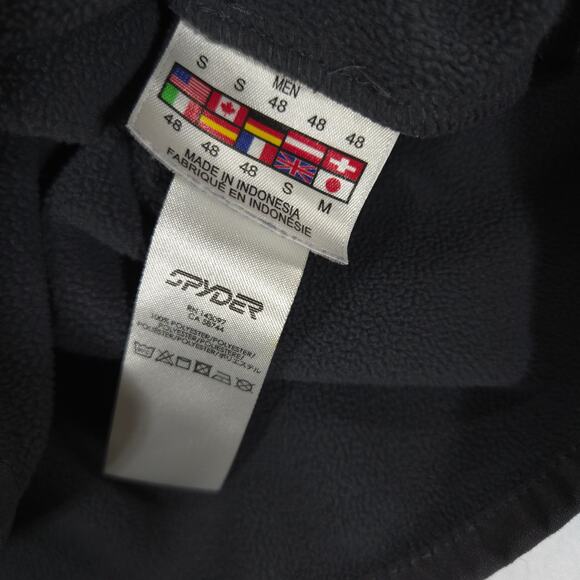 Spyder Jacket Mens S Gray Bandit Half Zip Logo Long Sleeve Fleece Pullover - Picture 11 of 13
